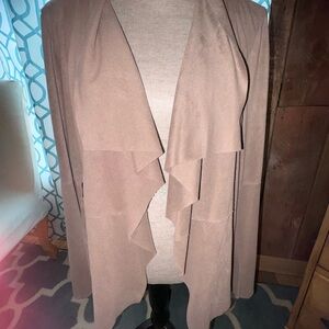 Bagatelle Collection Women’s Draped Open-Front Sweater Cardigan - Taupe